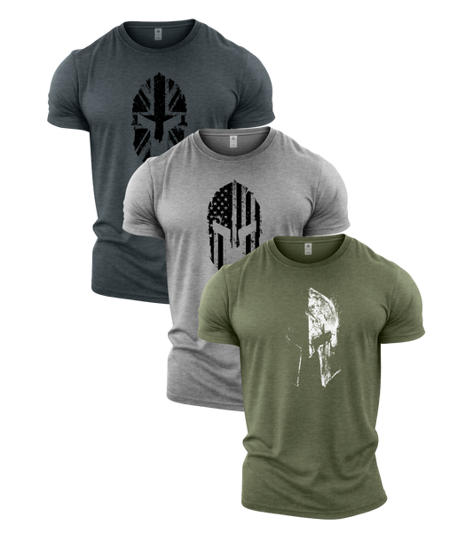 Spartan UK, USA, Faded Gym T-Shirt 3 Pack