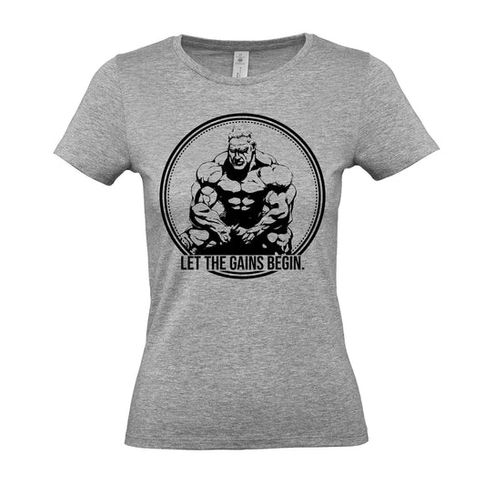 Gains Begin - Women's Gym T-Shirt