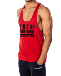 Shut Up And Squat No Excuses Mens Stringer Tank Top