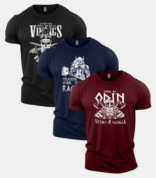 The Valhalla Sons Of Odin Gym T-Shirt 3 Pack