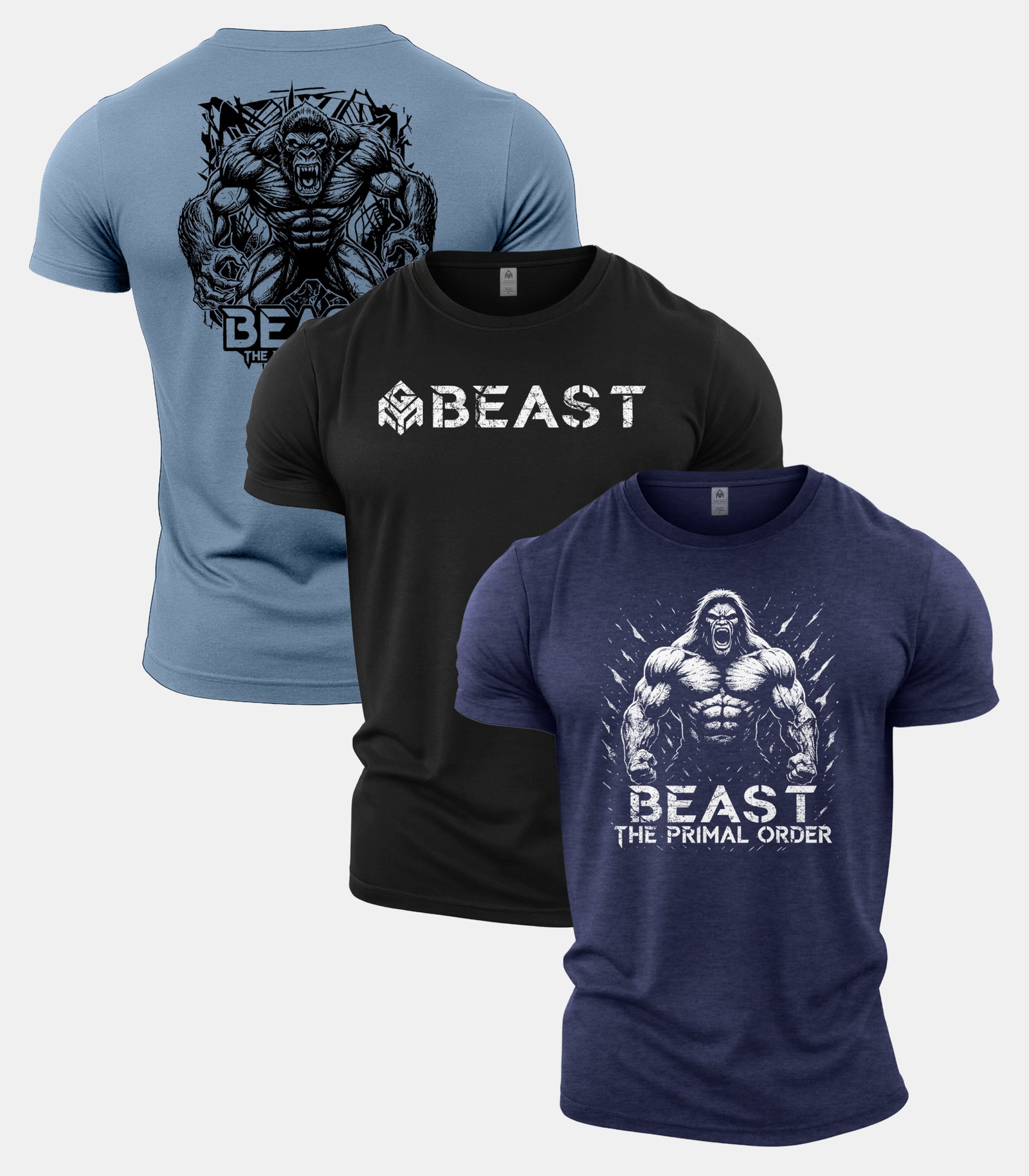 The Primal Order Beast Gym T-Shirt 3 Pack