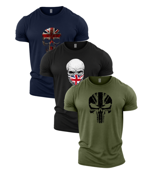 UK Flag Skull 3 Pack