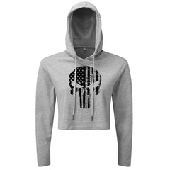 Skull USA - Cropped Hoodie