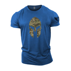 Spartan Helmet Woodland Camo - Spartan Forged - Gym T-Shirt