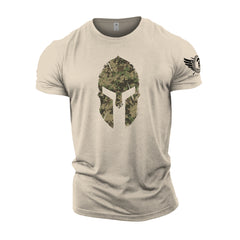 Spartan Helmet Woodland Camo - Spartan Forged - Gym T-Shirt