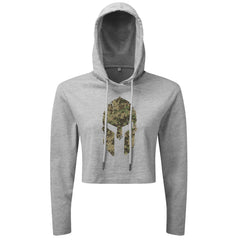 Spartan Helmet Woodland Camo - Spartan Forged - Cropped Hoodie