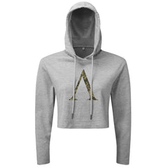 Spartan Symbol Woodland Camo - Spartan Forged - Cropped Hoodie