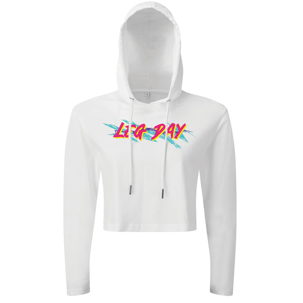 Retro Leg Day - Cropped Hoodie – Gymtier