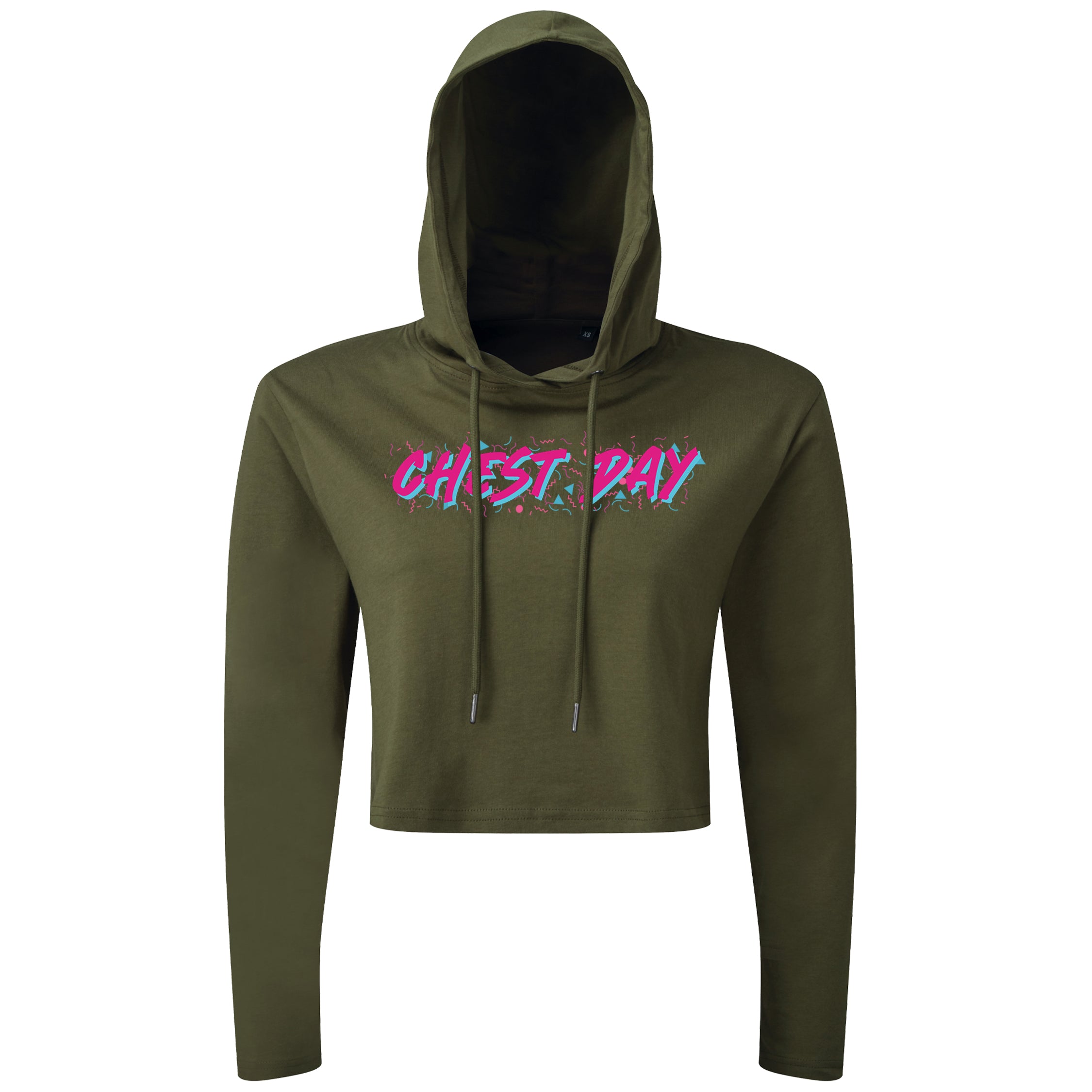Retro Chest Day - Cropped Hoodie