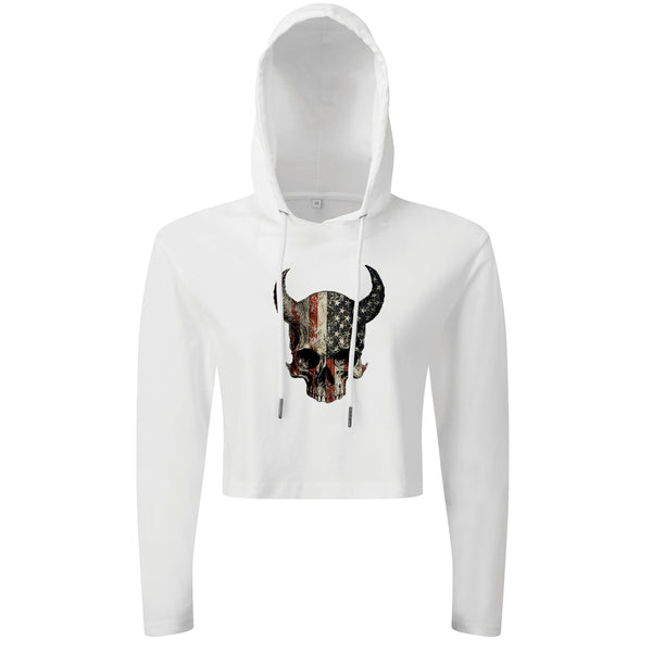 Nyc Skull Cropped Hoodie