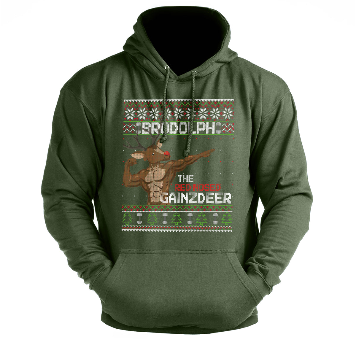 Brodolph The Red Nosed GAINZDEER - Gym Hoodie