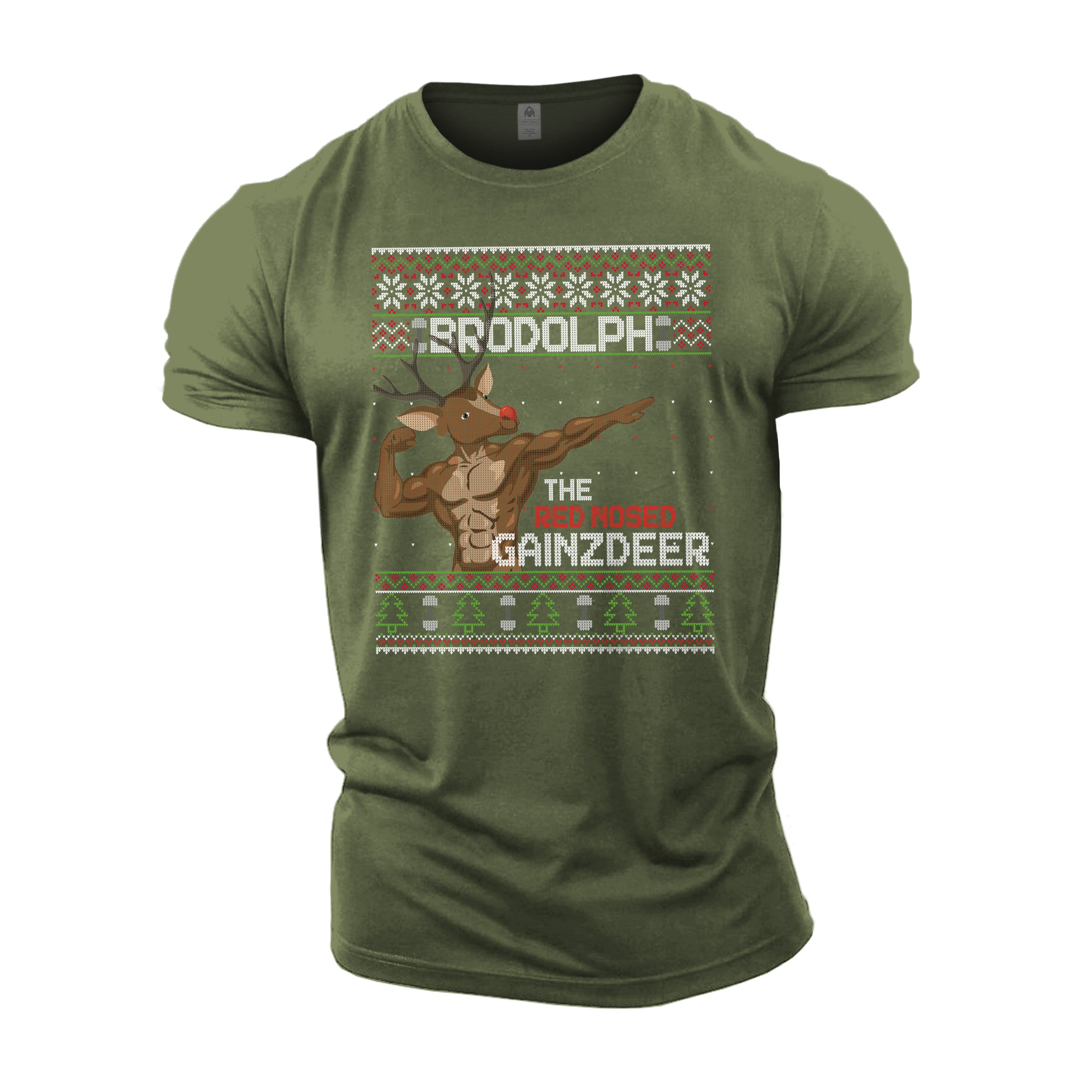 Brodolph The Red Nosed GAINZDEER - Gym T-Shirt